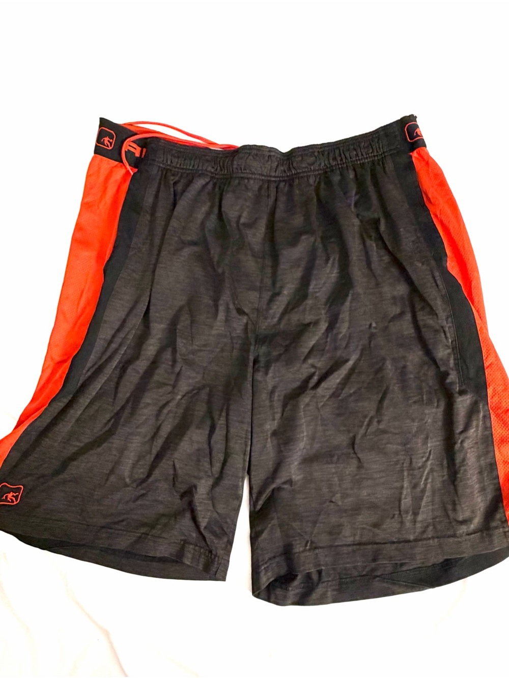 AND1 black shorts with orange side panels 3 XL